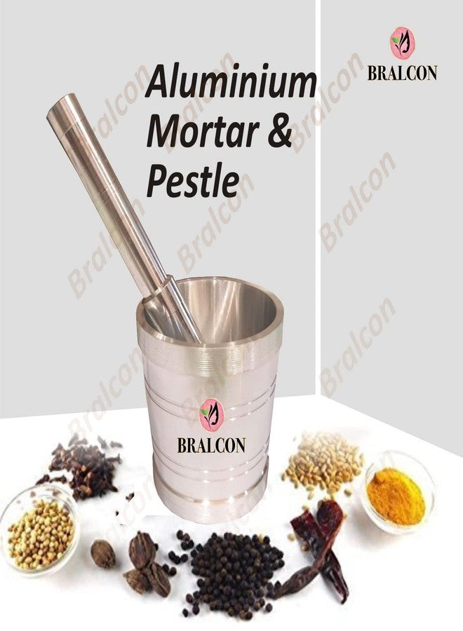 BRALCON Khalbatta for Kitchen | Okhli Masher | Morter & Pestle Set | Aluminium Khalbatta | Imam Dasta, Spice Mixer, khaldasta, okhli Masher, Kharal, okhli & musal - Image 5